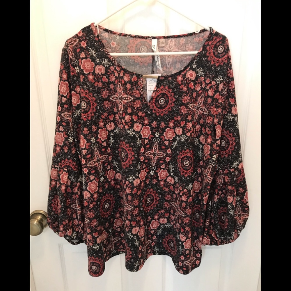 NY collection keyhole blouse 1X NWT